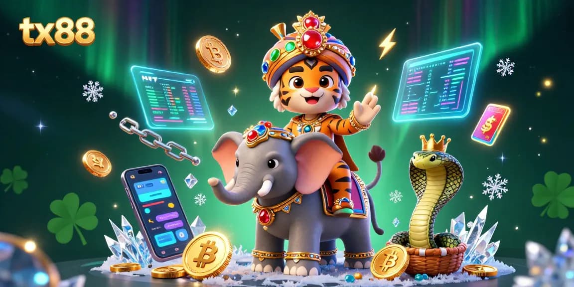 Experience tx88 with vibrant gaming elements illuminating the lavish casino scene.