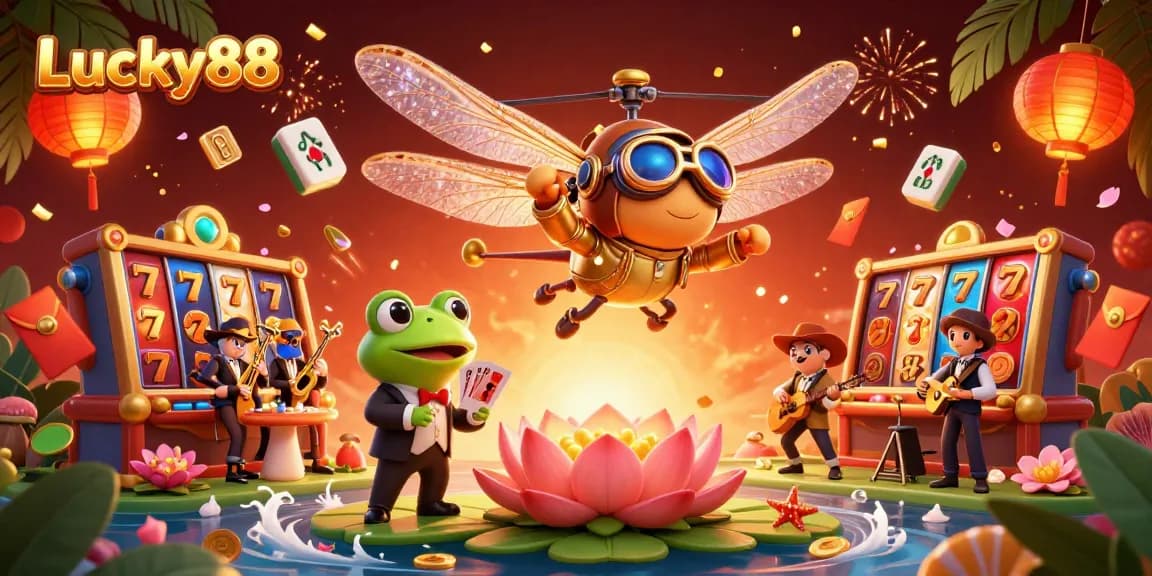 Experience exciting gameplay at Lucky88 with vibrant slot reels and a dynamic casino atmosphere.