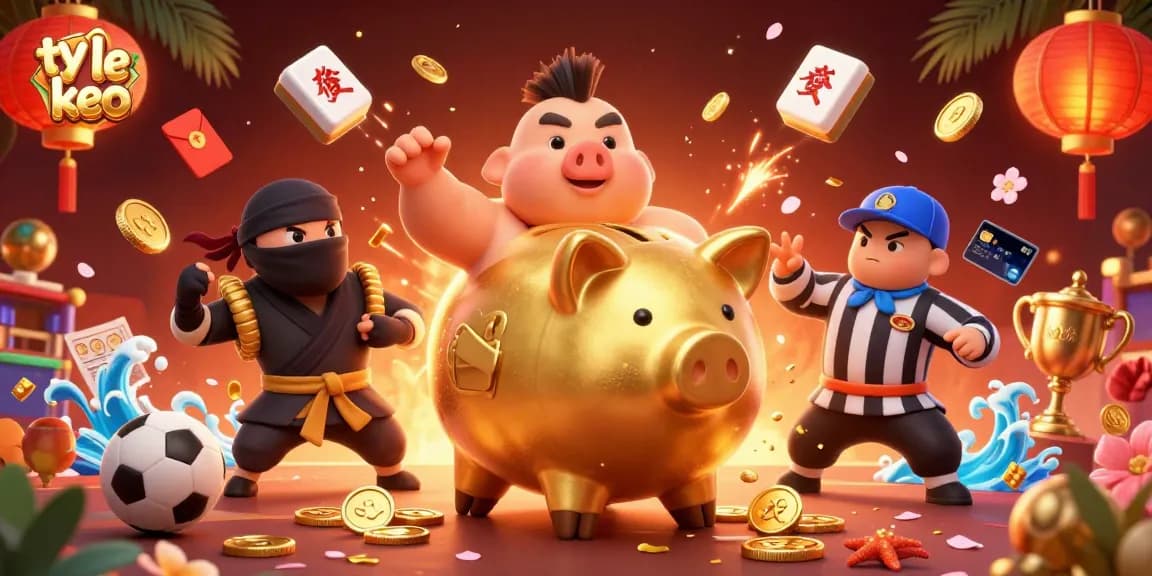 Experience dynamic ty le keo sports betting action with lively characters and vibrant casino elements.