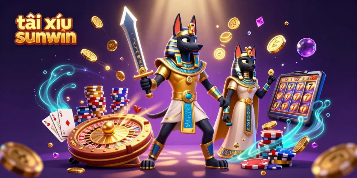 Win big with tài xỉu sunwin as Anubis and Bastet bring fortune in this vibrant casino scene.