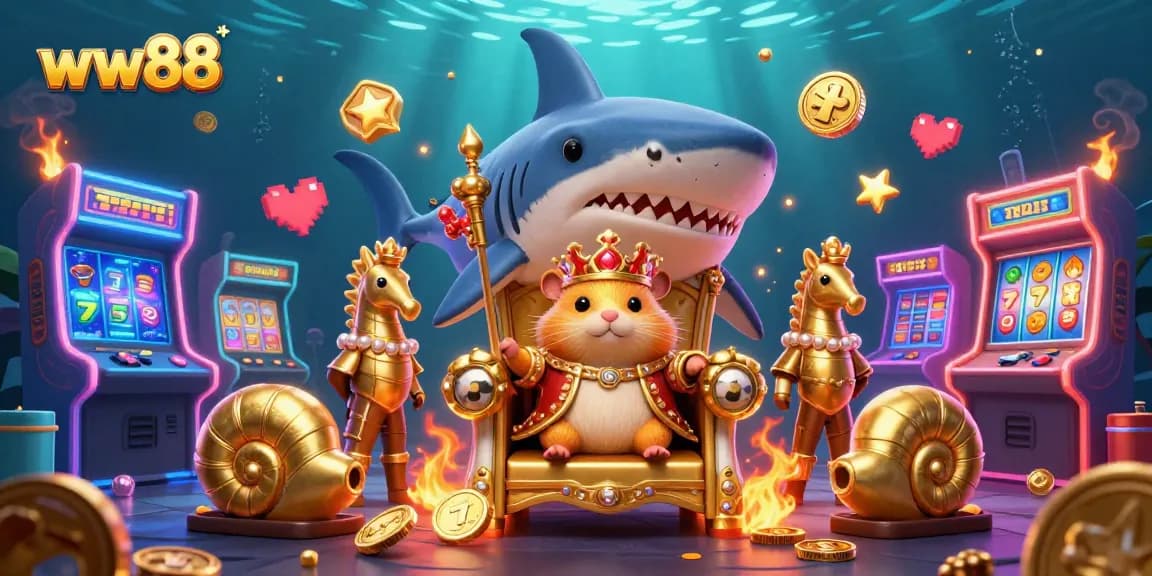 Spin the reels at ww88 for a thrilling jackpot experience surrounded by a vibrant underwater casino adventure.