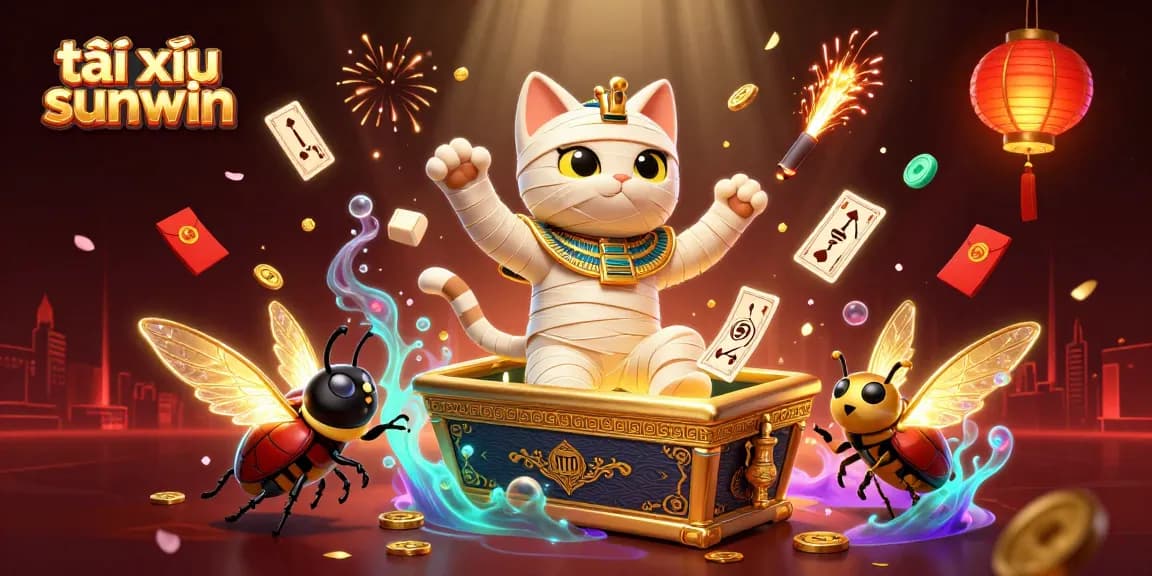 Play thrilling tài xỉu sunwin with an Egyptian mummy cat and a captivating casino atmosphere
