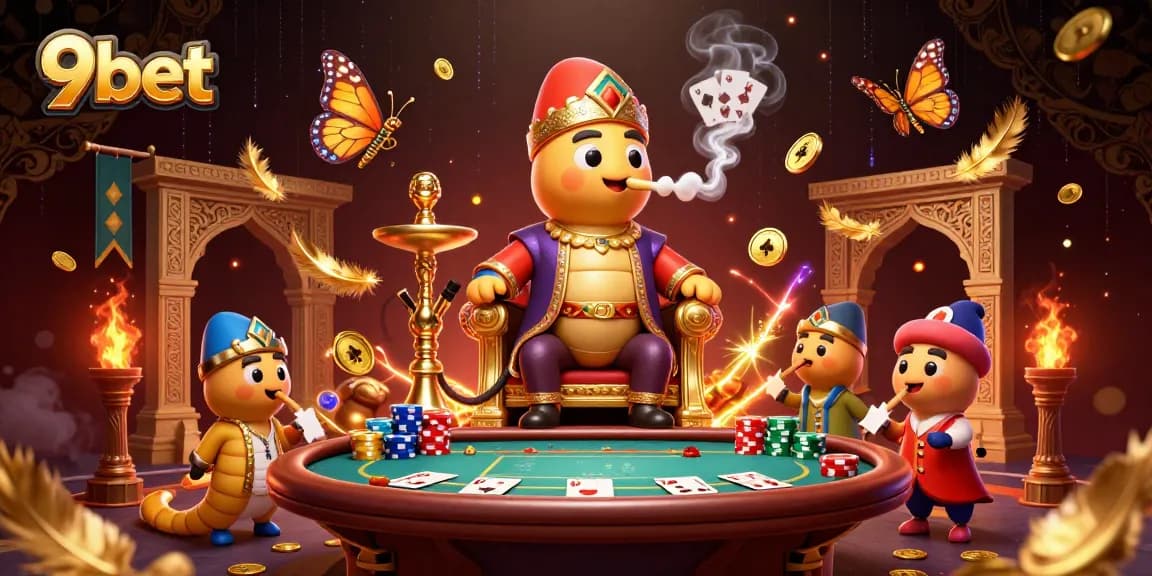 Draw poker hands and enjoy 9bet's lively casino atmosphere with this captivating illustration.