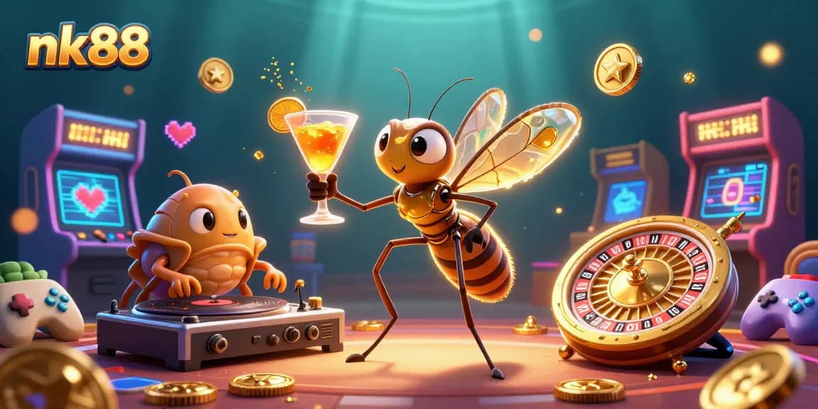 Experience thrilling games at nk88, featuring engaging characters, vibrant casino elements, and dynamic gaming visuals.