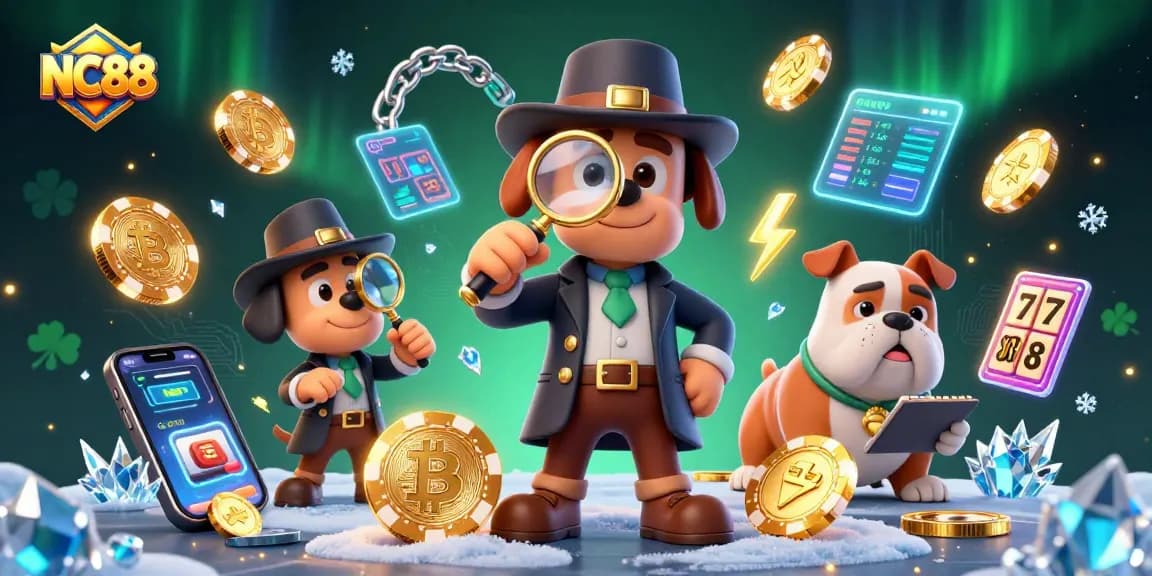 Discover thrilling gambling opportunities at NC88 with charming 3D detective characters investigating clues.