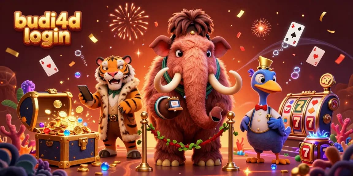 Engage with budi4d login in an exciting 3D casino scene filled with animated characters and vibrant game elements.