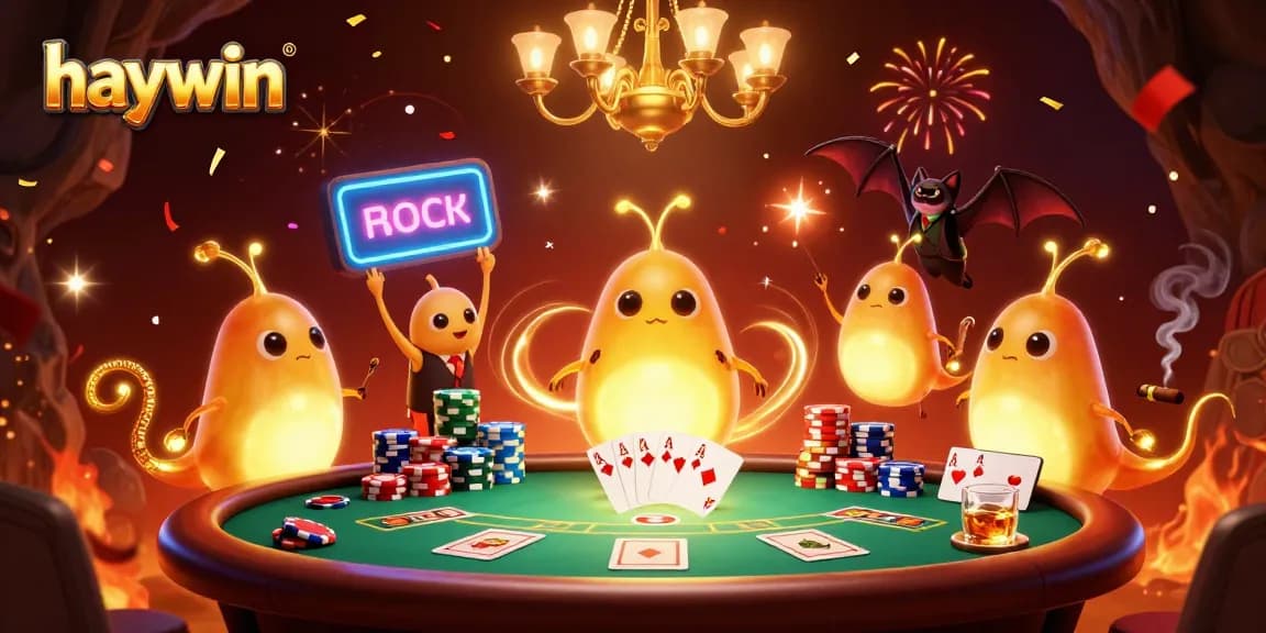 Experience thrilling gaming at Haywin with glowing characters and rich poker elements.