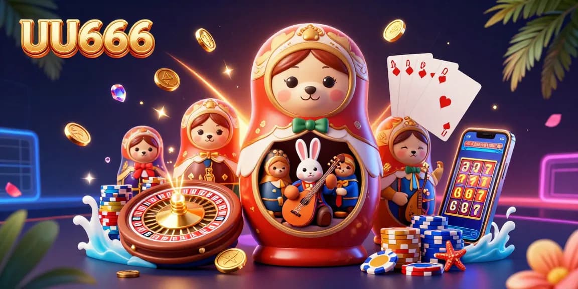 Engage in the colorful world of UU666 with captivating 3D casino elements and characters.