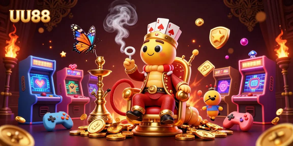 Experience the excitement of UU88 with a vibrant 3D casino illustration capturing the essence of gaming and fun.
