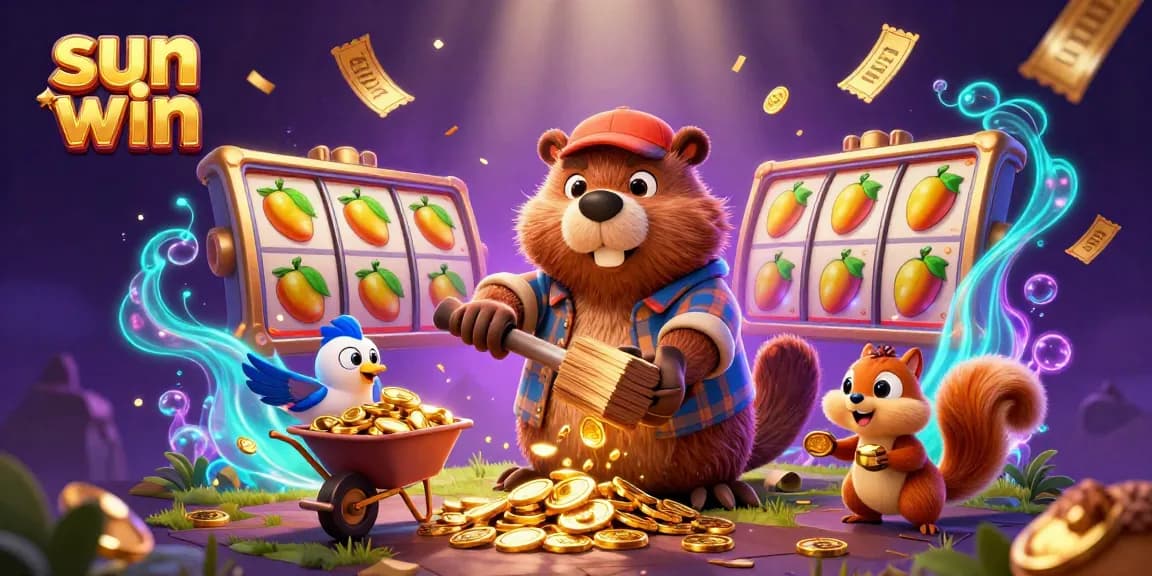 Engage with the sun win platform showcasing a vibrant cartoon casino scene full of excitement and interaction.
