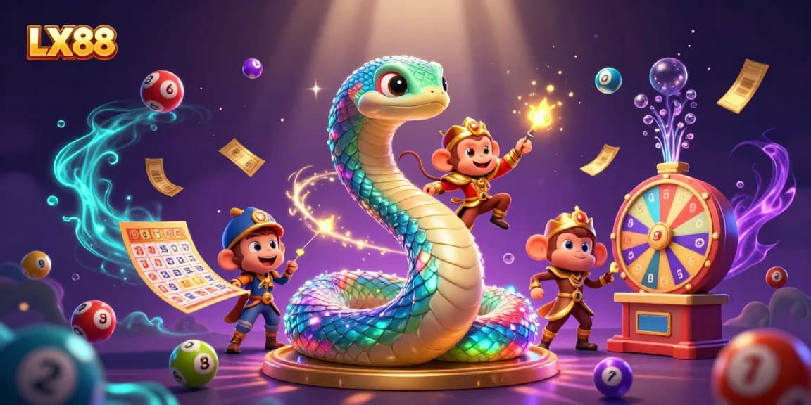 LX88 immersive casino experience showcasing vibrant characters and dynamic game elements in a magical setting