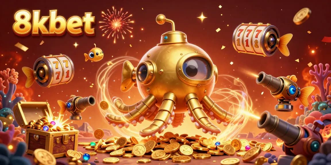Experience the thrill of 8xbet with its vibrant, action-packed underwater scene filled with treasure and excitement.