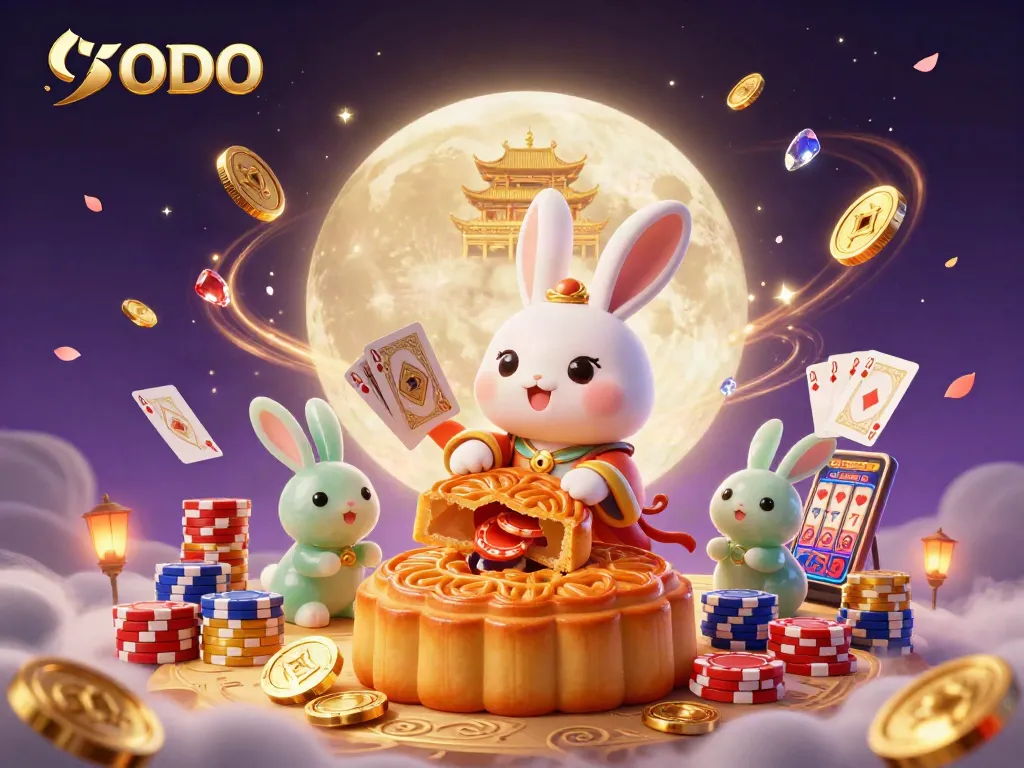 SODO's engaging casino scene featuring folklore rabbits and poker chips amid dynamic gambling elements.