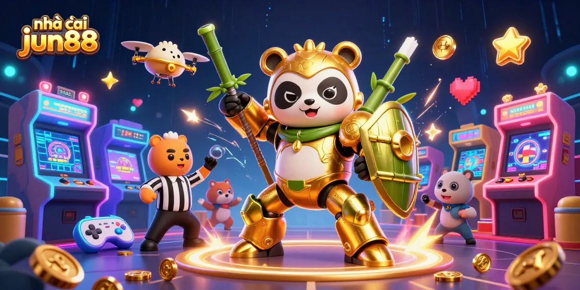 Engage with the excitement of nhà cái jun88 through a vibrant 3D casino scene featuring dynamic game elements.