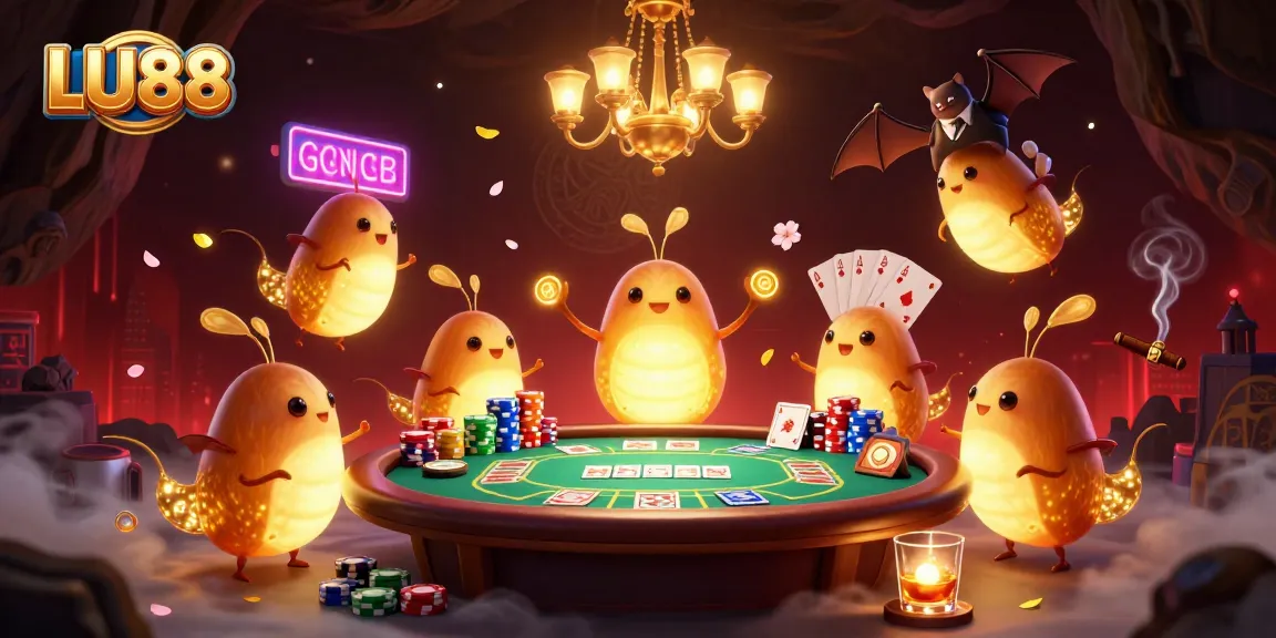 Experience thrilling gaming at LU88's vibrant casino illuminated by glowworms.