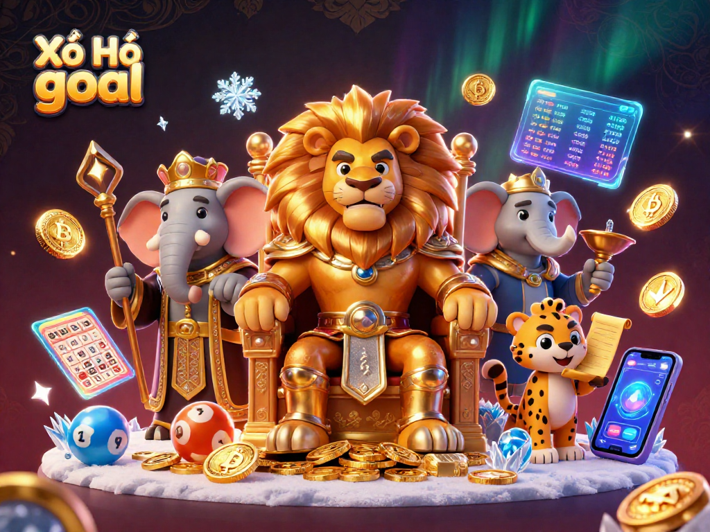 Engage with Xổ Số goal in a vibrant and rich digital illustration showcasing lottery elements.