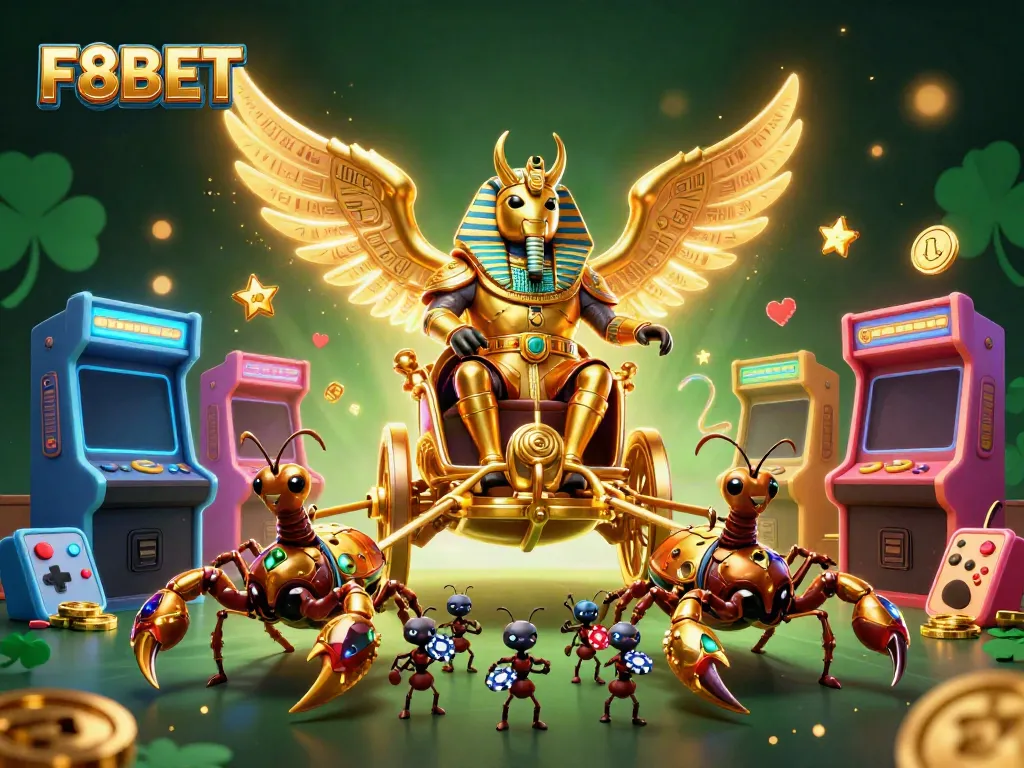 Experience exciting gameplay at F8BET with a vibrant casino atmosphere featuring dynamic characters and colorful game elements.