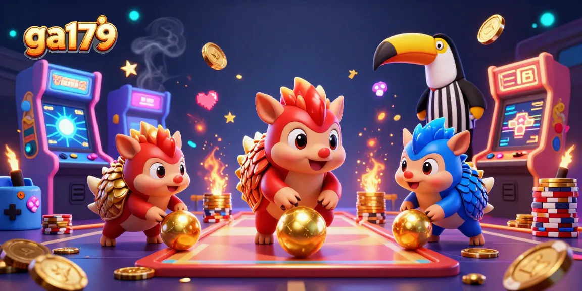 Win with ga179's thrilling pangolin rivalry in this illustrated casino scene.