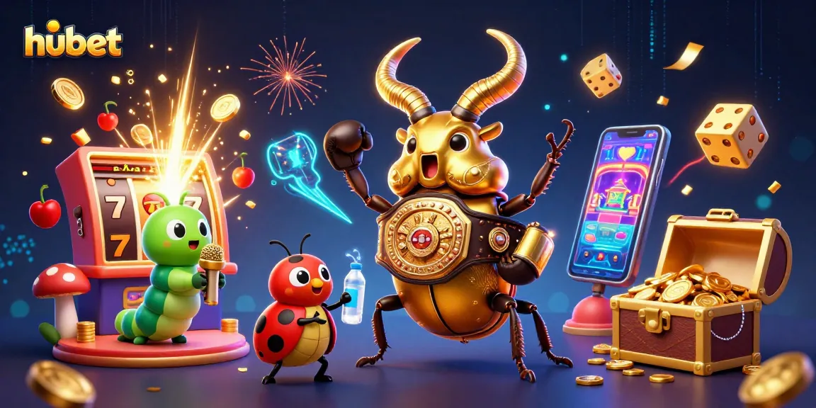 Experience high-stakes gambling action with hubet in this vibrant 3D digital illustration.