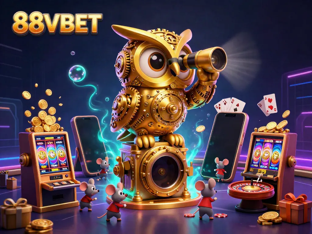 Experience the thrill of winning at 88VBET with a vibrant 3D casino scene full of action.