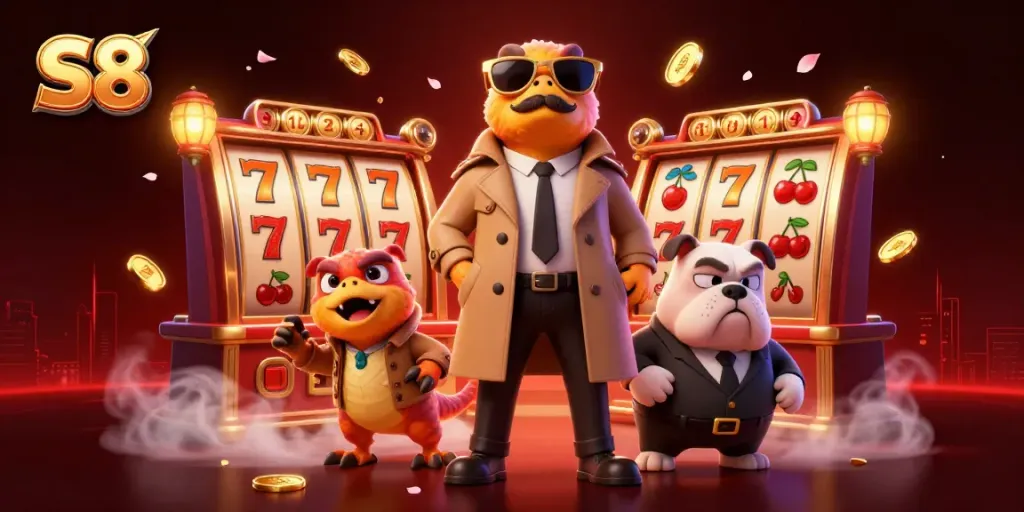 Experience the excitement at S8 casino with raptors attempting a clever disguise for VIP access.