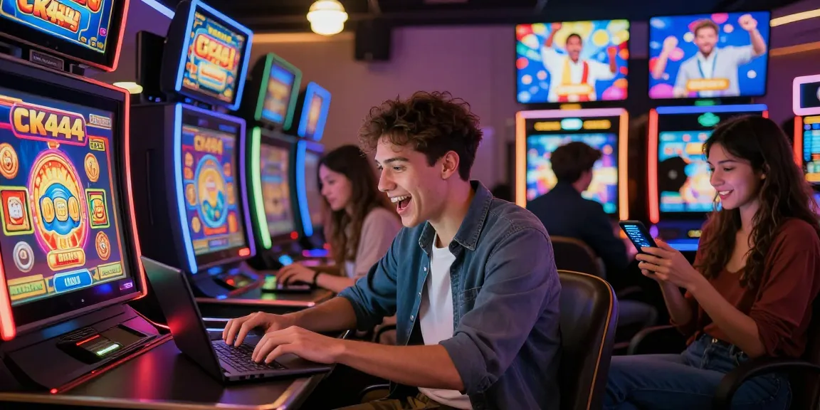Players enjoying CK444 online casino games with vibrant screens and mobile app access