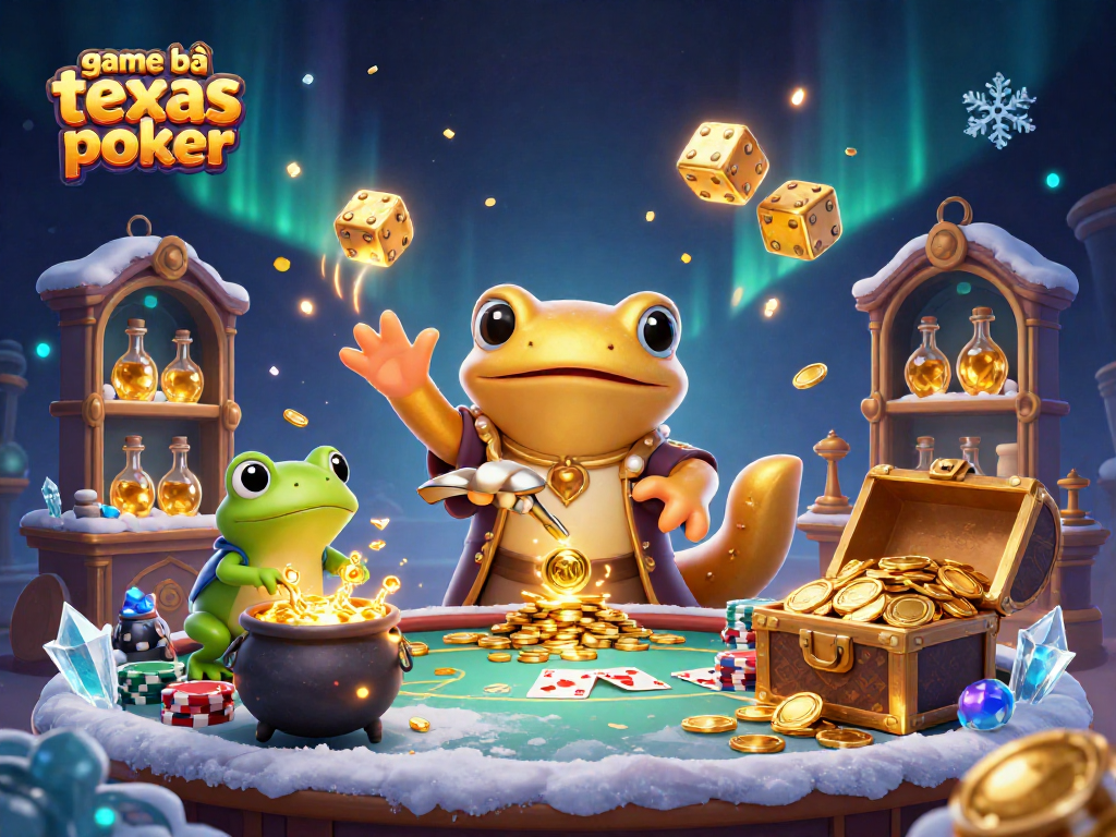Engage in the thrilling game bài texas poker with epic characters, poker elements, and an enchanting atmosphere.