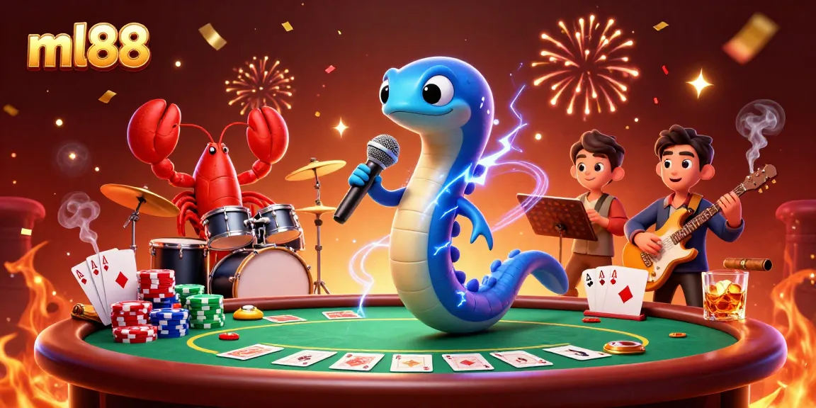 Experience the excitement of ml88 with an electrifying underwater casino scene featuring vibrant characters and dynamic gaming elements.