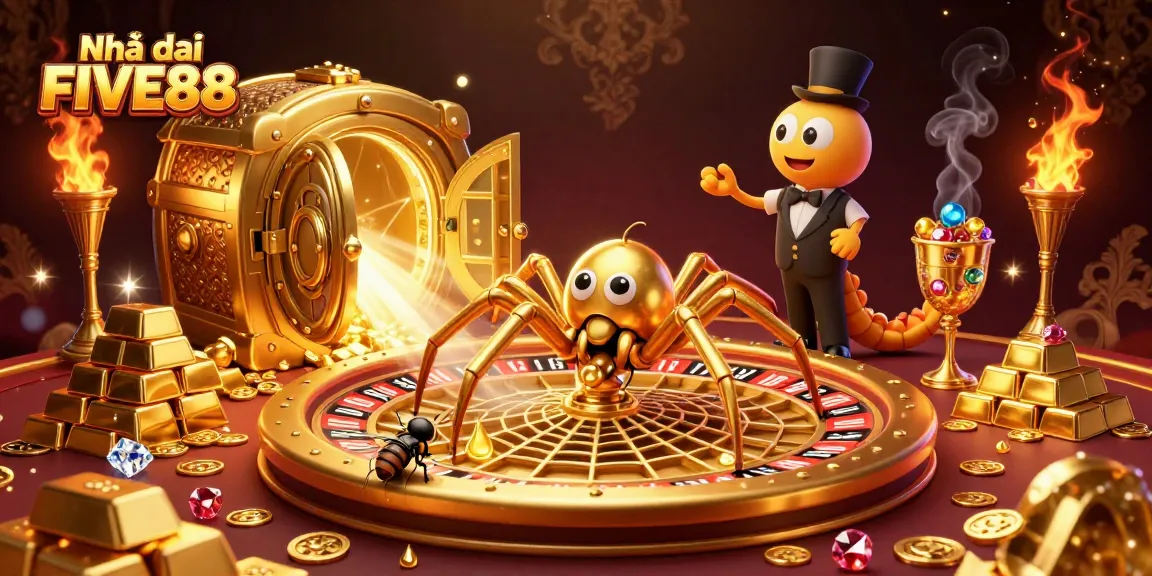 Engage winning strategies with Nhà cái FIVE88 in an ultra-detailed 3D casino illustration.