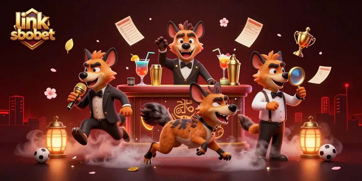 Experience the excitement of betting with link sbobet in this vibrant 3D cartoon scene.