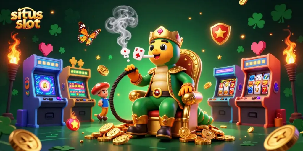 Experience situs toto slot in rich detail with a vibrant 3D casino scene featuring engaging characters and game elements.
