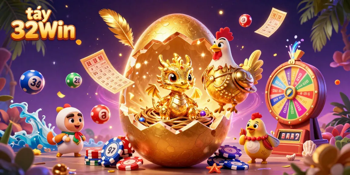 Experience the thrill of winning at 32Win with a stunning illustration of vibrant casino elements.