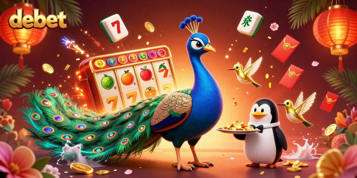 Experience debet's rich gaming world with a vibrant casino scene featuring characters and elements.