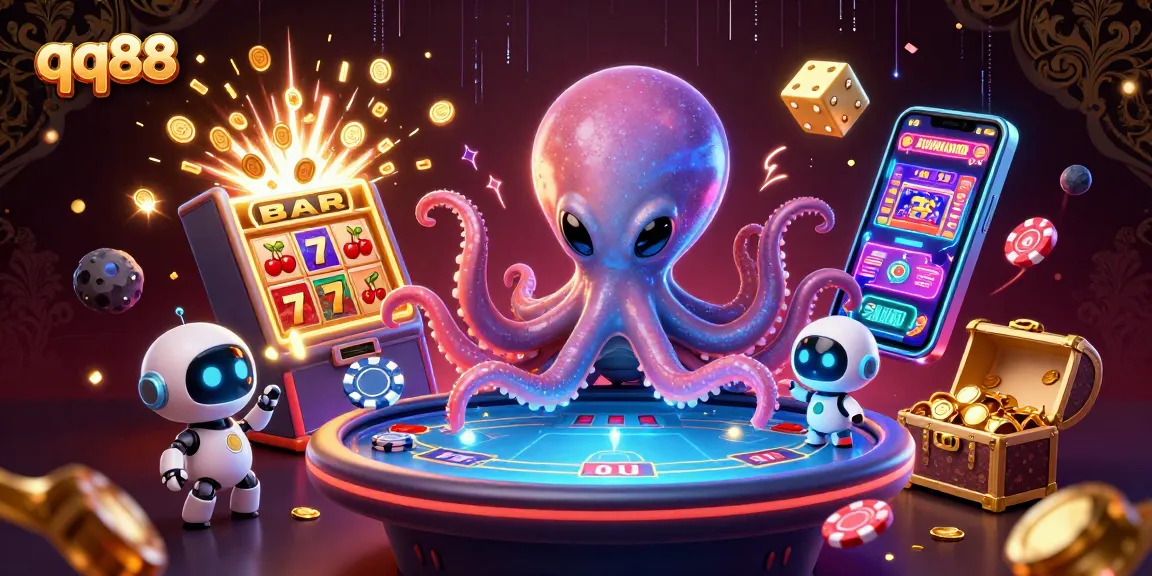 Play thrilling games at qq88 with a 3D alien octopus and exciting casino elements!
