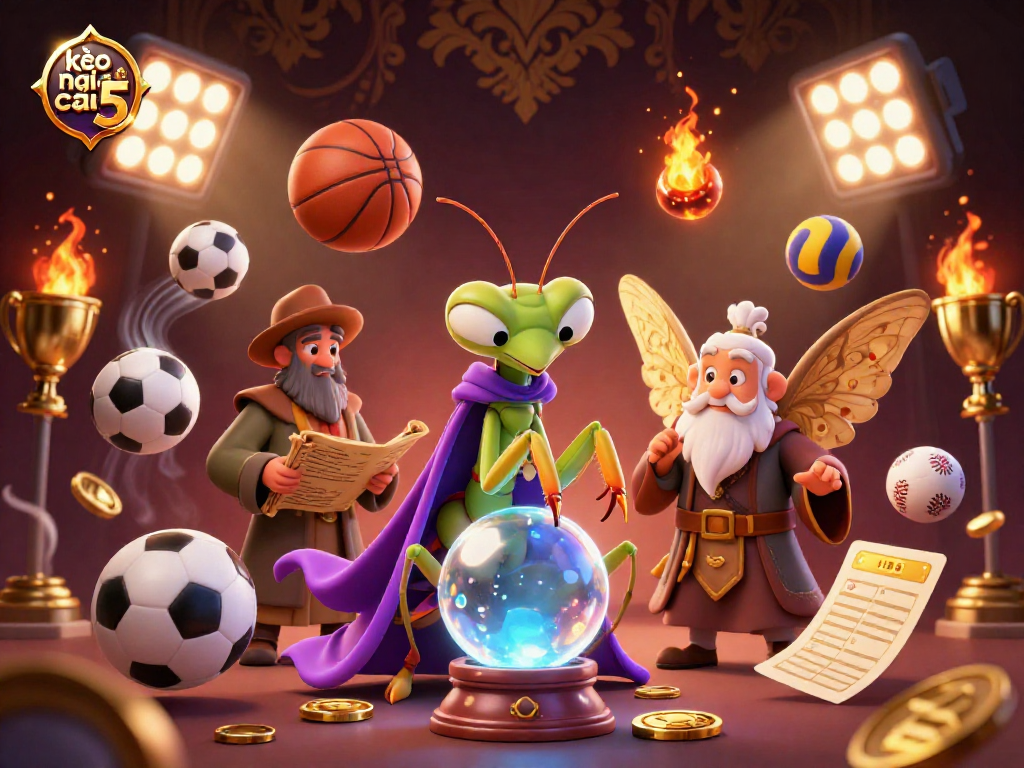 Experience thrilling sports betting with kèo nhà cái 5, featuring vibrant characters and dynamic elements.