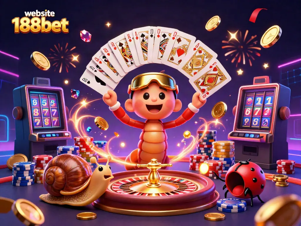 Celebrate exciting gaming moments at the website 188bet with vibrant 3D casino characters.