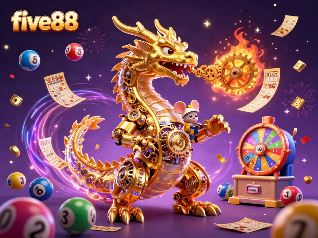 Experience exhilarating wins at five88 with vibrant lottery balls and a golden dragon!