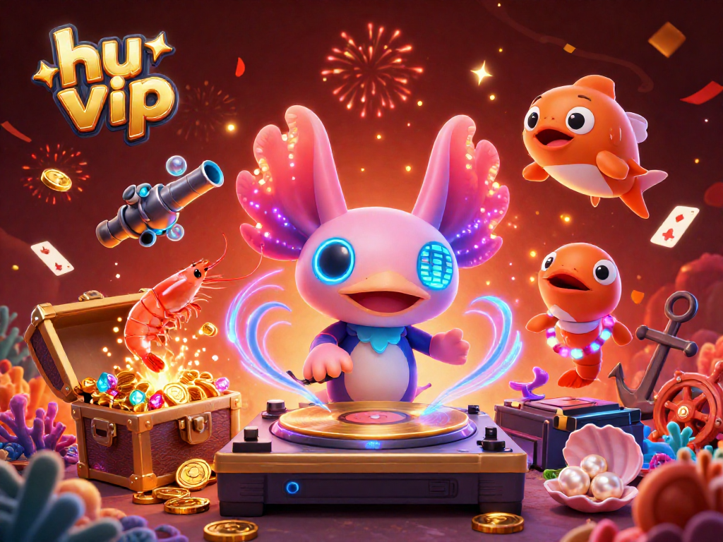 Engage in thrilling gameplay at hu vip with a vibrant underwater casino scene featuring a DJ and dancers.