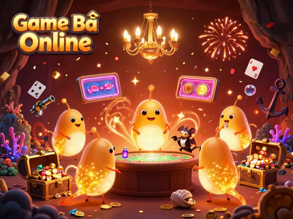 Engaging scene showcasing Game Bài Online with glowworms lighting up a vibrant casino cave.