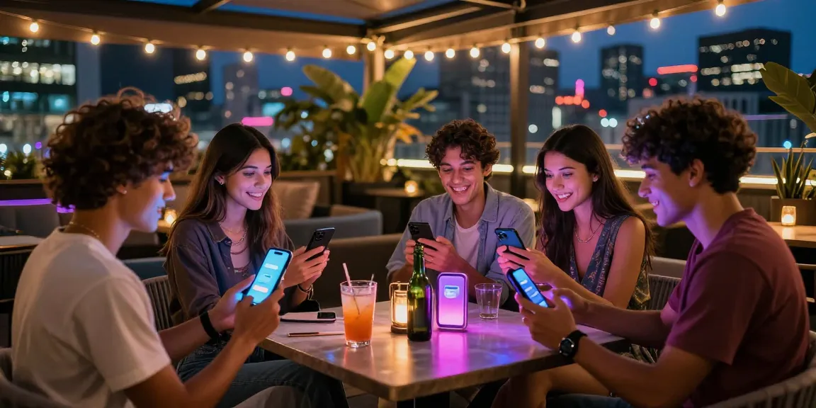 Group enjoying urban nightlife while discussing their experiences with slut ai chatbots, vibrant setting.