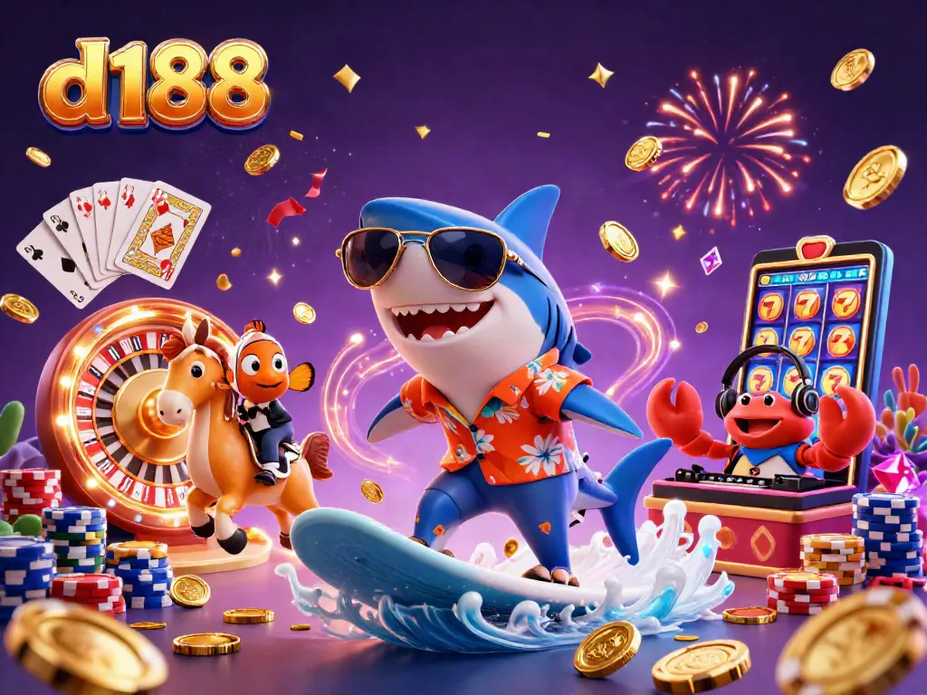 Engage with thrilling d188 casino vibes featuring vibrant characters and dynamic gaming elements.