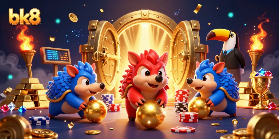 Experience the thrill of bk8 as rival pangolins bowl through poker chips in a dazzling 3D scene.