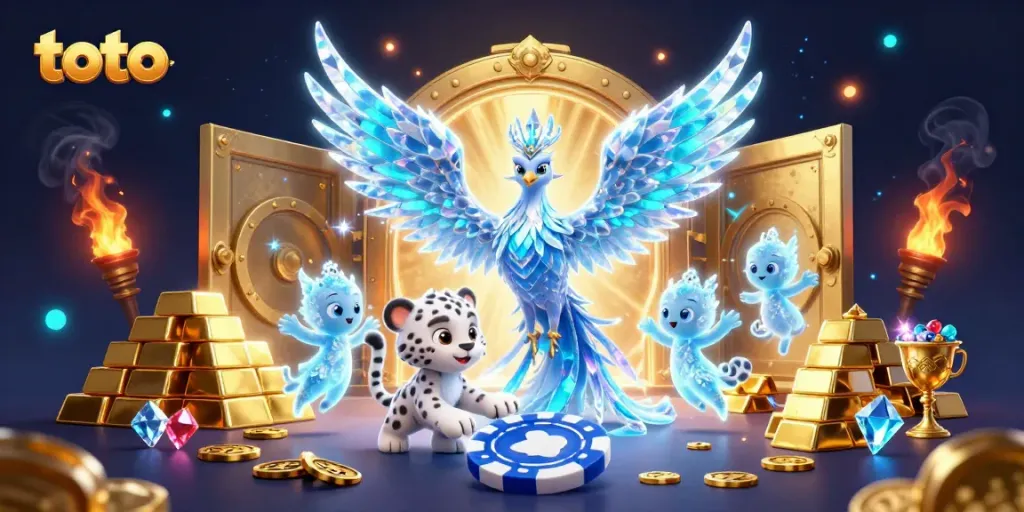 Engage with the thrilling world of toto gaming, featuring an ice phoenix and captivating treasures.
