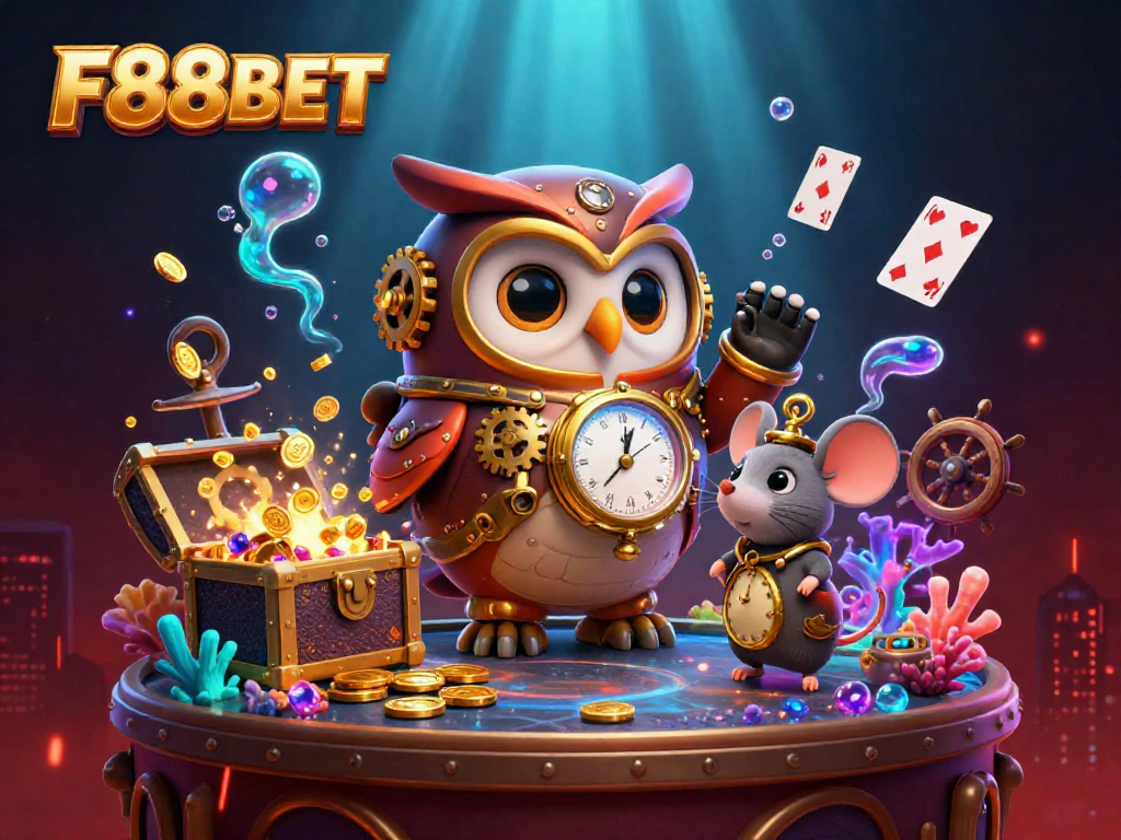 Win big with F88BET in a vibrant, steampunk-themed casino adventure.
