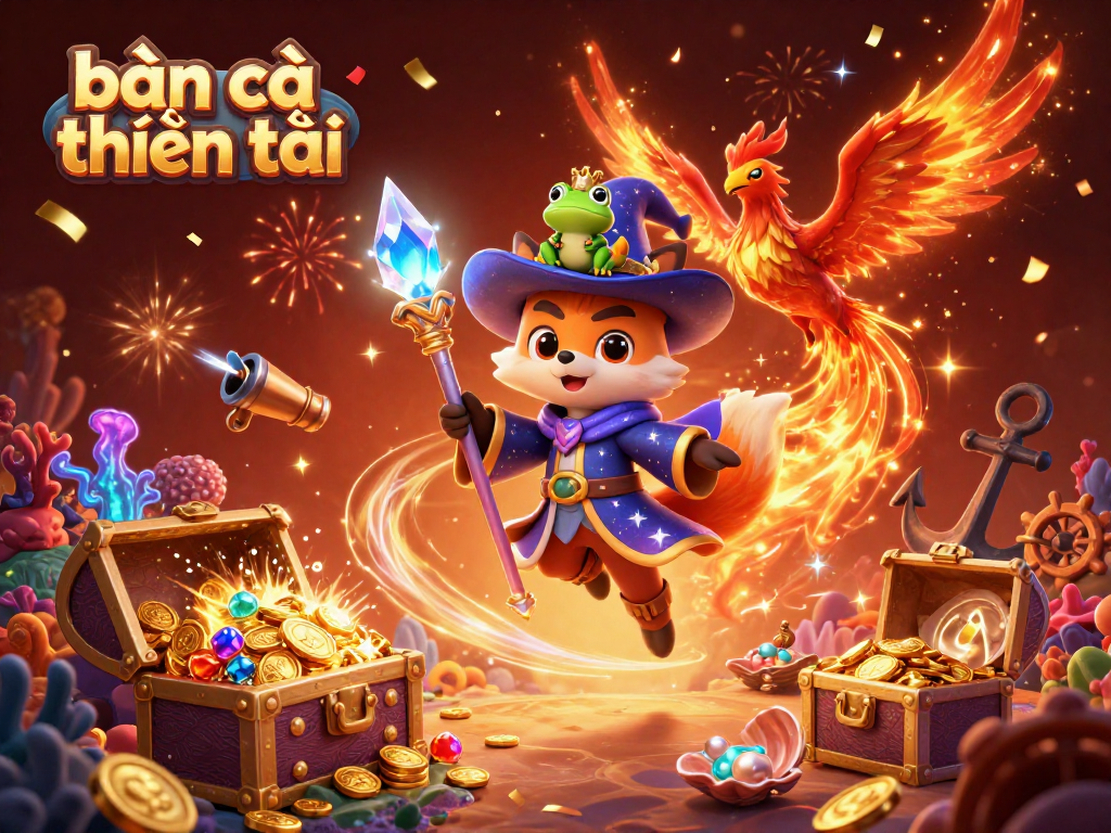 Experience exhilarating bắn cá thần tài gameplay with exciting underwater treasures and magical characters.
