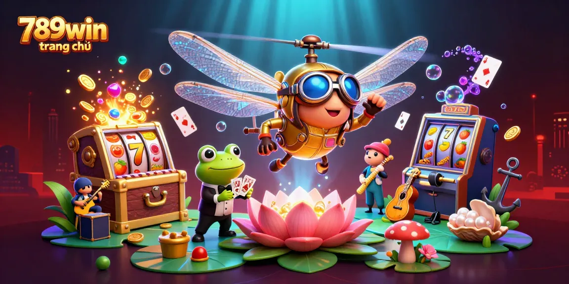 Experience the excitement of 789win trang chủ with a vibrant casino scene featuring dynamic characters and rich game elements.