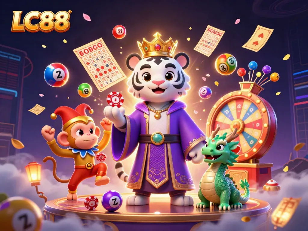 LC88 offers an exciting casino atmosphere with vibrant characters and dynamic gambling elements.
