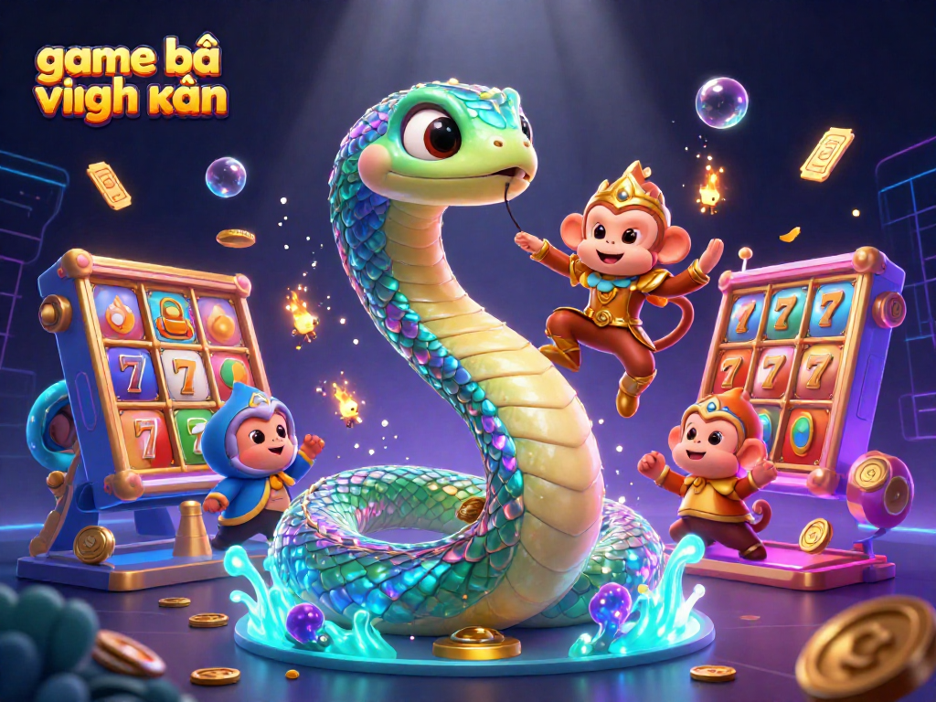 Engage with game bài vĩnh xuân as a colorful scene of dynamic slot reels, golden tickets, and magical light.