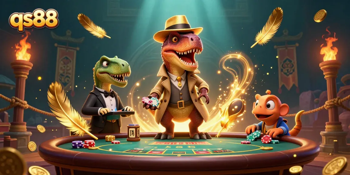 Experience the thrill of qs88 as the velociraptor card counter blends into a lively casino scene.