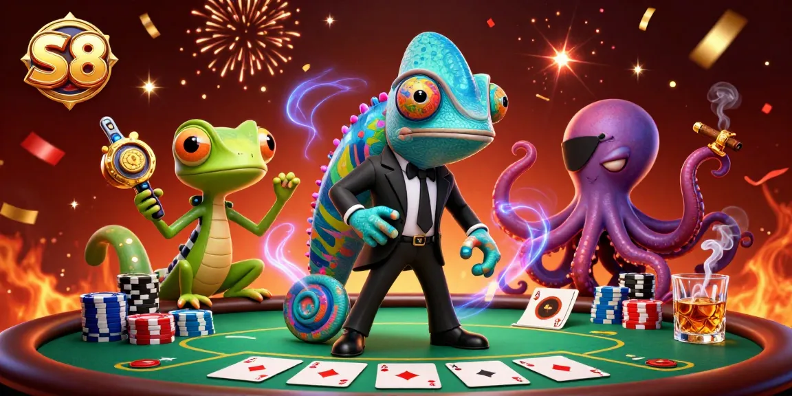 S8 invites players to win big at a dynamic poker game featuring vibrant characters and action.